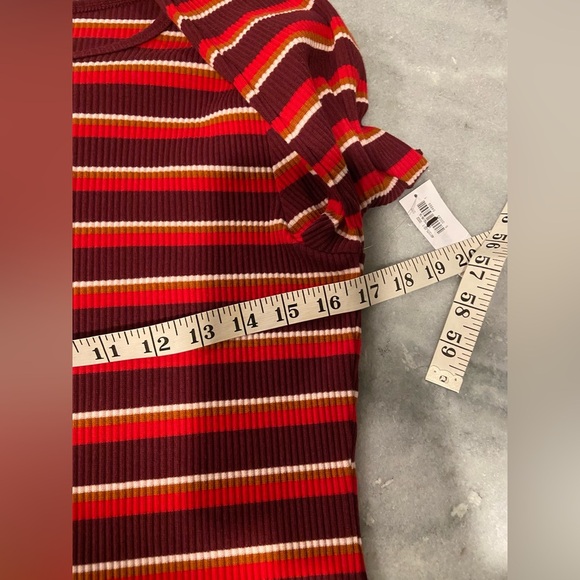 NWT Old Navy Size M Purple Red Stripe Stretch Cotton Ribbed Knit Mini Dress - Picture 6 of 11